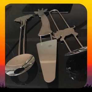 VTG Safari Design Stainless Steel Salad Utensils & Spatula by Susan Slee